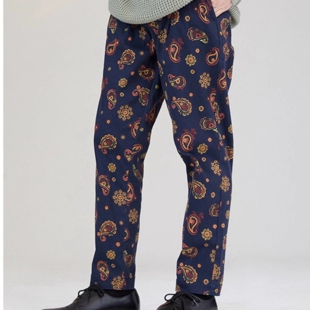 PacSun Navy Paisley Print Chinos